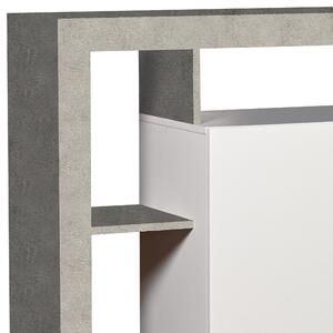 Komoda DERRICK 4 beton/bílá vysoký lesk