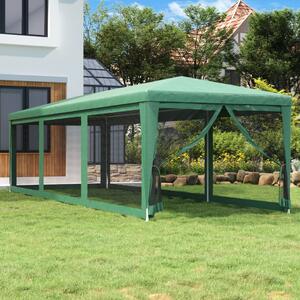 Party stan s 8 síťovanými bočnicemi zelený 3 x 9 m HDPE 319243
