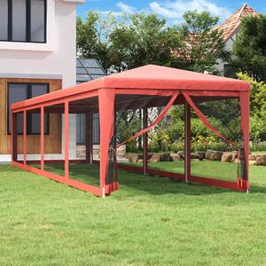 Party stan s 10 síťovanými bočnicemi červený 3 x 12 m HDPE 319250