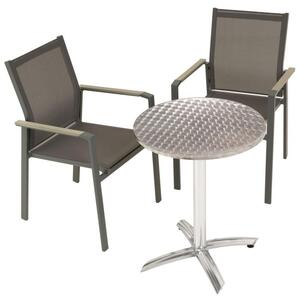 Zahradn� set bistro stolu a 2 stohovateln�ch �idl�, antracit