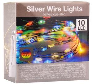Mikro LED světýlka na baterie - 10 diod - multi barevný - 100 cm