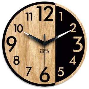 ModernClock Dřevěné nástěnné hodiny Alfred 33 cm dub přírodní/černé