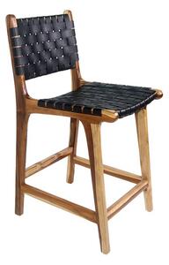 Designová barová židle Jamison černá kůže