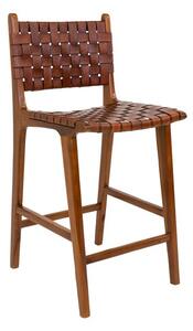 Designová barová židle Jamison hnědá kůže - otevřené balení
