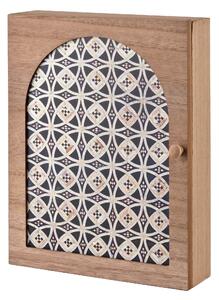 Mondex Skříňka na klíče STACY Pattern 26x20 cm hnědá