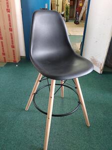 Barová židle Alessio - černá, černá, plast, dřevo-buk