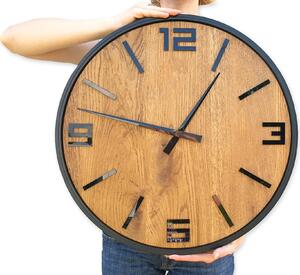 ModernClock Dřevěné nástěnné hodiny Arabik 50 cm dub přírodní/černé