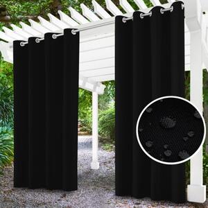 Zahradní závěs do altánku na kroužcích MIG01 černý Černá 155x200 cm