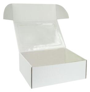 Krabice na cukroví s průhledným okénkem 250x180x95 mm, bílá