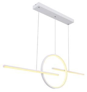 GLOBO Závěsné designové LED osvětlení nad jídelní stůl BARRAL, 50W, teplá bílá-studená bílá, bílé 67121-50W