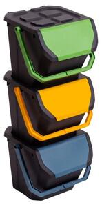Set 3 odpadkových košů FRIDA na tříděný odpad 3 x 25 L