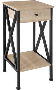 Tectake 404452 odkládací stolek dayton 35x35x70,5cm - industrial světlé dřevo, dub sonoma