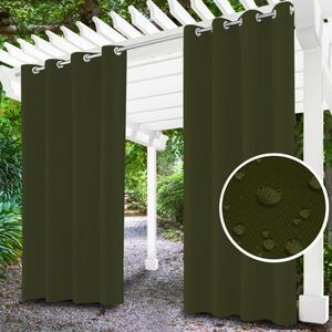 Zahradní závěs do altánku na kroužcích MIG18 khaki Zelená 155x200 cm