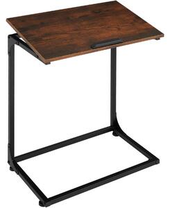 Tectake 404441 odkládací stolek s naklápěcí deskou ruston 55x35x66,5cm - industriální dřevo tmavé, rustikální