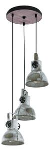 Eglo 49647 BARNSTAPLE - Závěsné trojramenné retro industriální svítidlo Ø 27,5cm (Závěsný lustr v industriálním stylu)