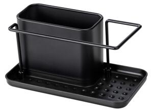 WENKO 55078100 - Organizér BLACK OUTDOOR KITCHEN 21x12 cm nerez/černá