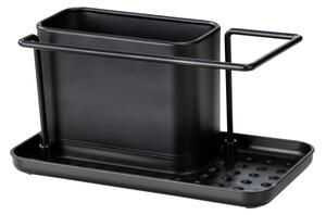 WENKO 55078100 - Organizér BLACK OUTDOOR KITCHEN 21x12 cm nerez/černá
