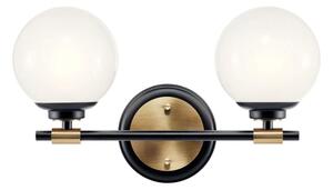 Kichler KL-BENNO2-BK-CPZ-LED Kou. svítidlo BENNO 2xLED/3W/230V černá/zlatá IP44
