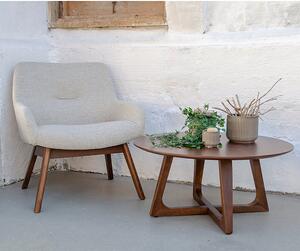 House Nordic Křeslo London Lounge Chair (Lounge křeslo London v pískové barvě s nohami z ořechového dřeva)