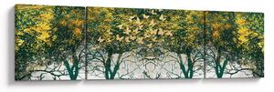 Obraz - Jeleni v zeleném lese (170x50 cm)