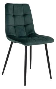 House Nordic Jídelní židle ze sametu, tmavě zelená s černými nohami, HN100. (Tmavě zelená)