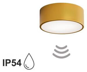 Koupelnové stropní svítidlo se senzorem CLEO 1xE27/24W/230V pr. 20 cm IP54 zlatá
