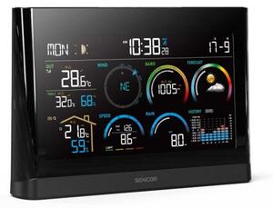 Sencor - Profesionální meteostanice s LCD displejem a budíkem 5V/3xAAA + 3xAA