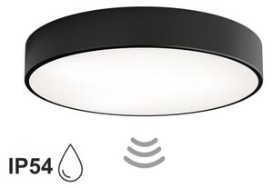 Koupelnové stropní svítidlo se senzorem CLEO 4xE27/24W/230V pr. 50 cm IP54 černá