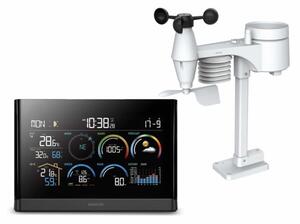 Sencor - Profesionální meteostanice s LCD displejem a budíkem 5V/3xAAA + 3xAA