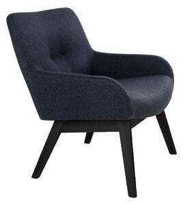 House Nordic Lounge Chair v látce, tmavě šedá s černými nohami (Šedý)