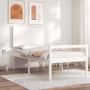 Postel s čelem pro seniory bílý Single masivní dřevo 3195447