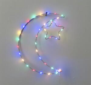 HJ LED světelná dekorace ve tvaru měsíce a hvězdy (USB nebo AA baterie) LED barva: Teplá bílá/Warm white