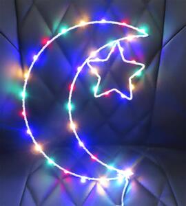 HJ LED světelná dekorace ve tvaru měsíce a hvězdy (USB nebo AA baterie) LED barva: RGB