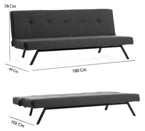 Dvoumístná pohovka LOKO tmavě šedá