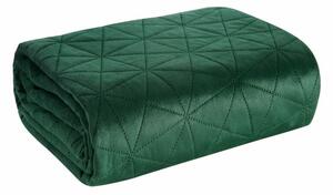 Sametový přehoz na postel Luiz3 tmavě zelený Zelená 70x160 cm