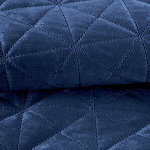 Sametový přehoz na postel Luiz3 tmavě modrý Modrá 70x160 cm