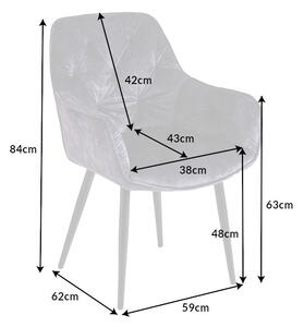 Designová židle Garold šedý samet