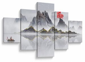 Obraz - Hory v mlze (125x70 cm)