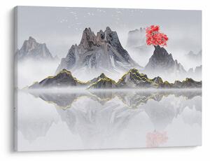 Obraz - Hory v mlze (70x50 cm)