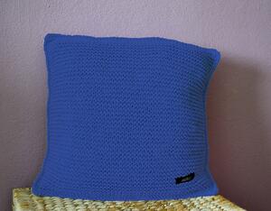 Pletený polštářek 40x40cm Barva: Královsky modrá