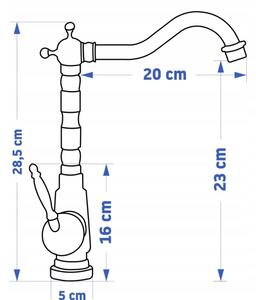 REA-B2150 - Umyvadlová baterie BONA 28,5 cm broušená zlatá