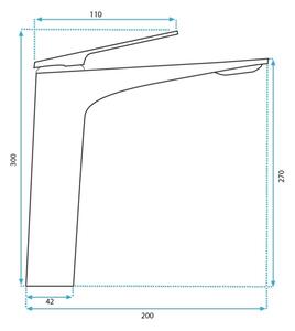 REA-B1126 - Umyvadlová baterie AVALON 30 cm černá