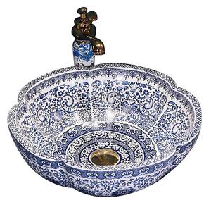 REA-U5666 - Umyvadlo na desku VIVIEN pr. 42,5 cm keramika/ornamentální vzor