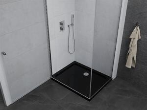 Mexen Pretoria, sprchový kout 90 (dveře) x 70 (stěna) cm, 6mm čiré sklo, chromový profil + černá sprchová vanička, 852-090-070-01-00-4070