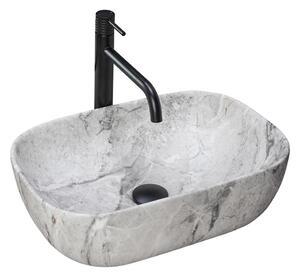 REA-U3800 - Umyvadlo na desku LIVIA 33,5x46,5 cm keramika/šedá/imitace kamene