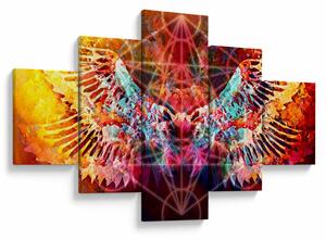 Obraz - Merkaba s křídly, abstrakce (125x70 cm)