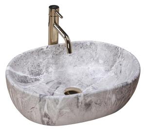 REA-U9888 - Umyvadlo na desku LARA 35x48,5 cm keramika/imitace kamene