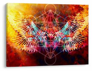 Obraz - Merkaba s křídly, abstrakce (70x50 cm)