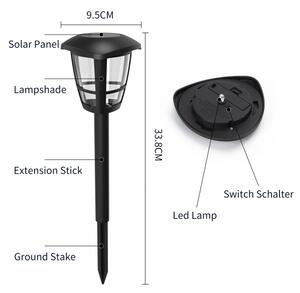 Aigostar - SADA 12x LED Solární lampa LED/0,06W/2V 33,8 cm 6500K IP44 černá