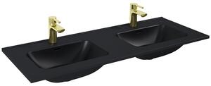 Elita Skappa Duo, nábytkové umyvadlo 120,8x46x1,8 cm, černá matná, ELT-146075